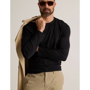 St. Croix Black Textured Cotton Silk Sweater M USA